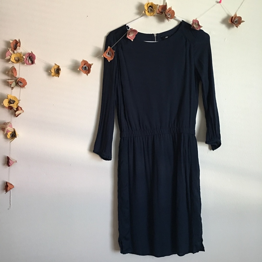 Blue H&M Long Sleeve Mini Dress